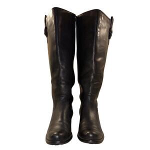 Blondo Women’s Tall Leather Riding Boots Black Size 7.5M Aqua Protect Zipper EUC